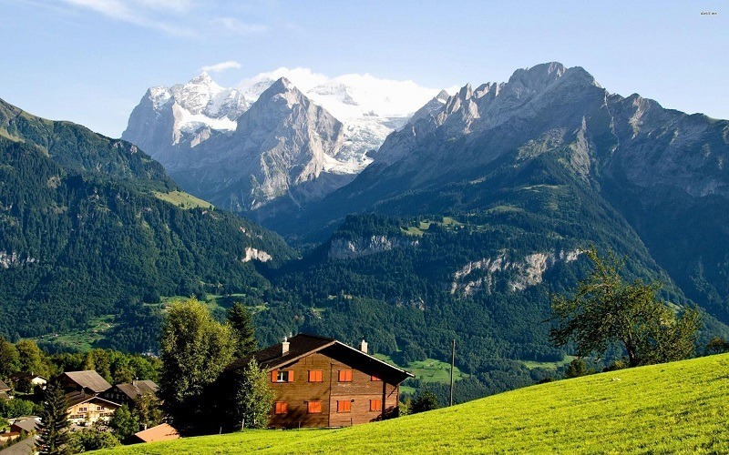 swiss mountain view